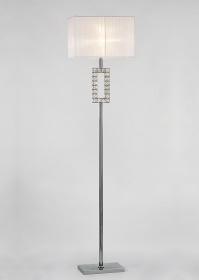 Florence Polished Chrome Crystal Floor Lamps Diyas Shaded Floor Lamps
